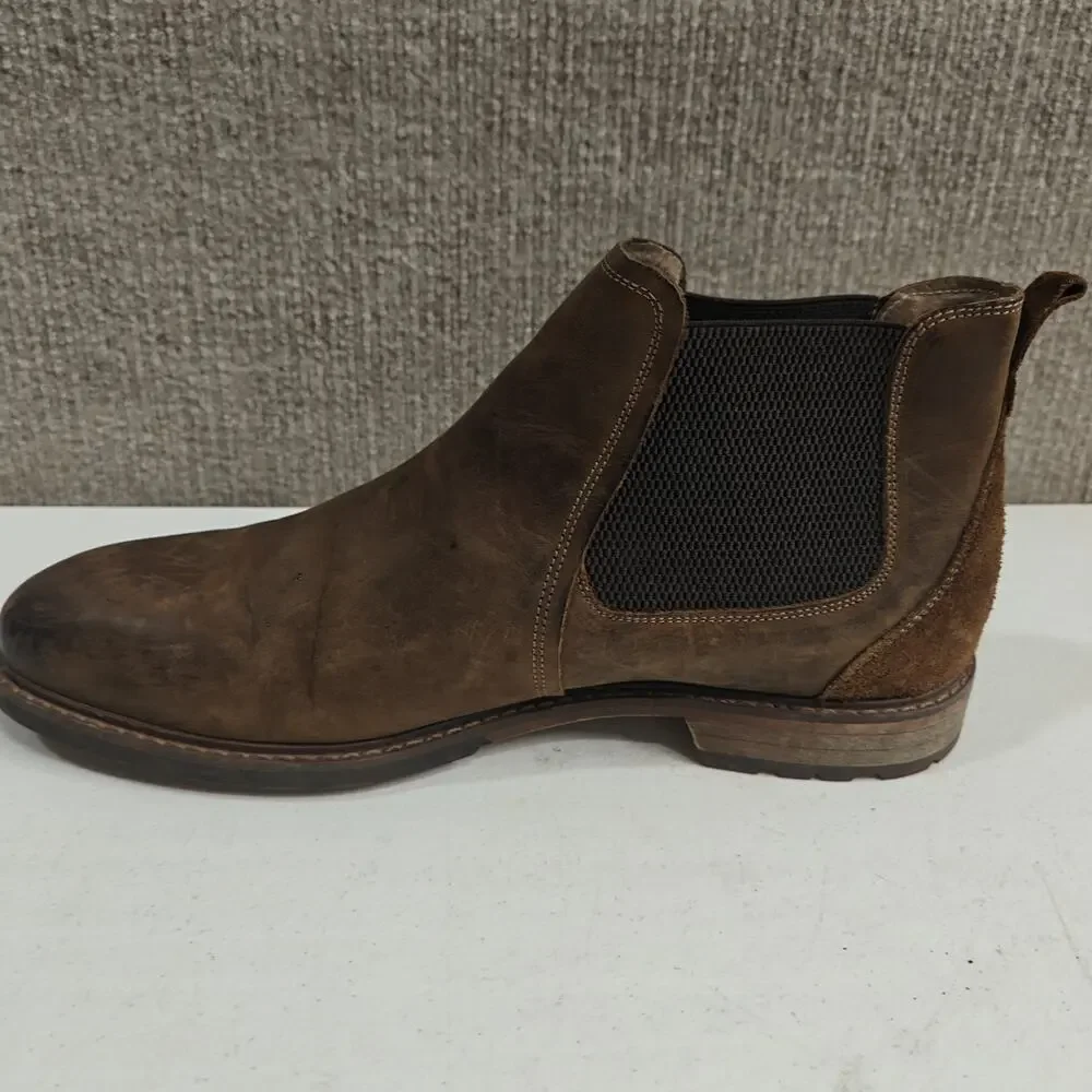 Florsheim Men's Chalet Plain Toe Chelsea Brown Leather Boot US Size 10